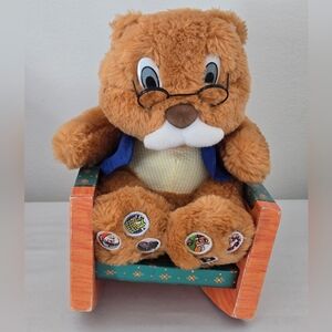 NOS Grandpa Read To Me Again Teddy Bear Nursery Book Interactive Plush 1999